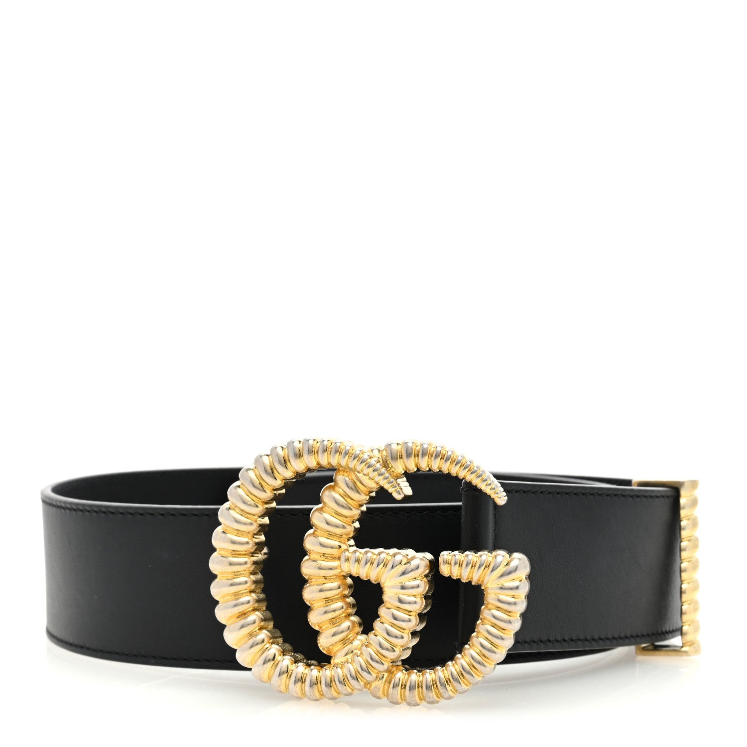 Gucci Moon Calfskin Torchon Double G 25mm Belt 65 26 Black 1 of 4