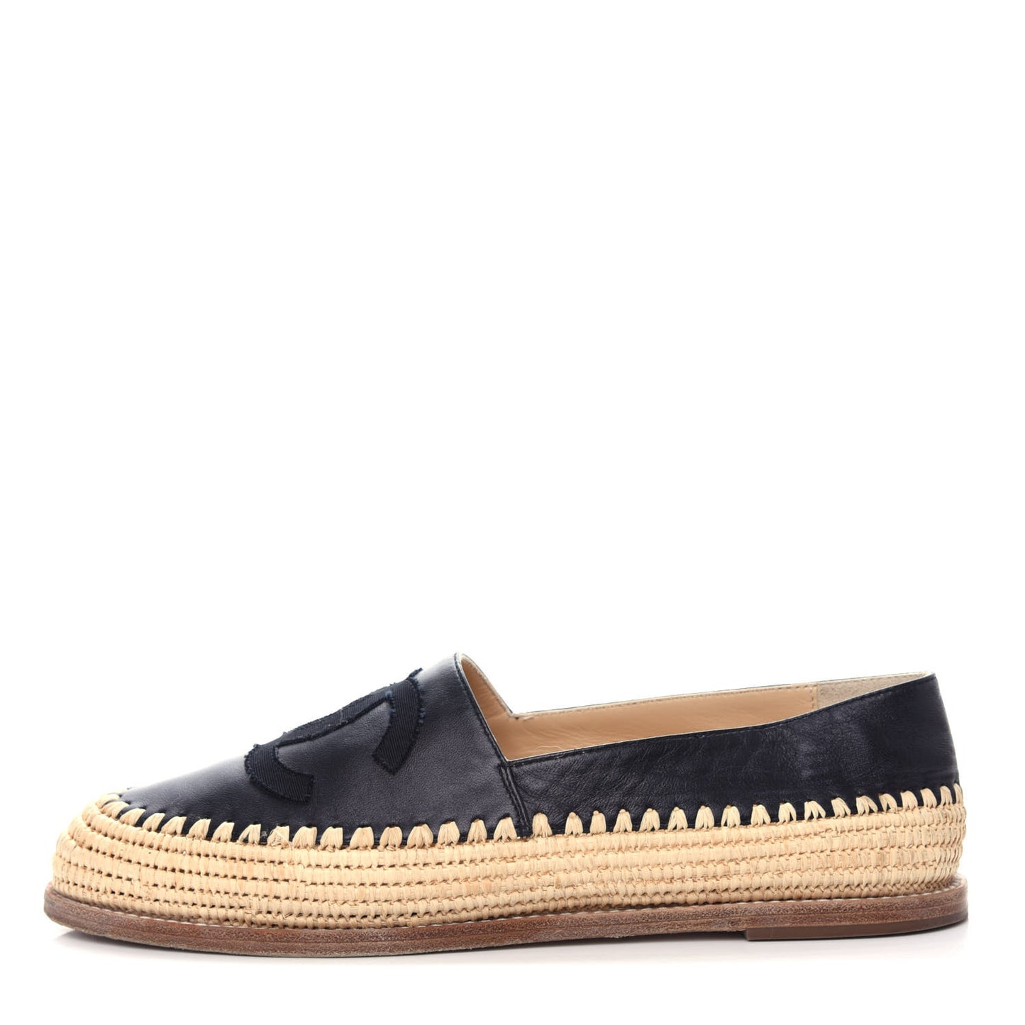 Lambskin Grosgrain CC Espadrilles 38 Black