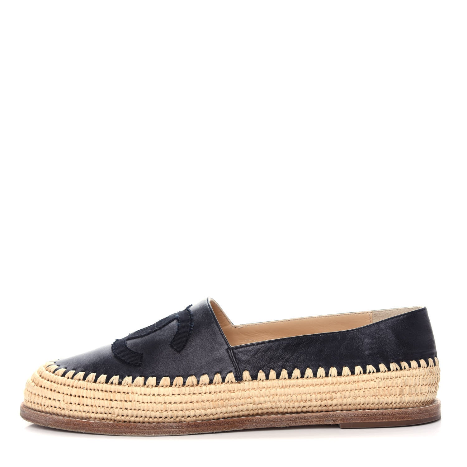 Chanel Lambskin Grosgrain CC Espadrilles 38 Black 1 of 11