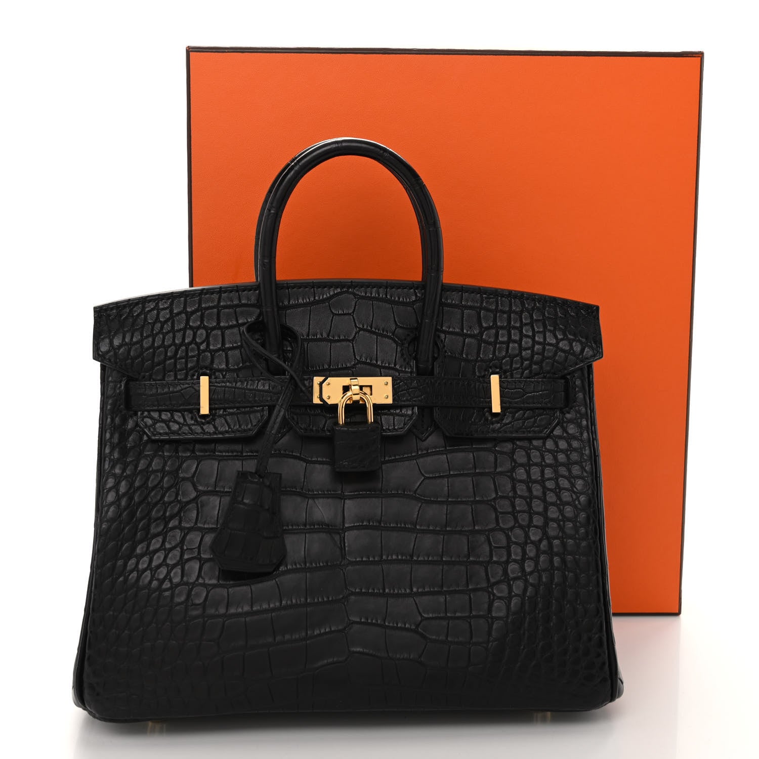 Hermes Matte Alligator Birkin 25 Black 1420895 – FASHIONPHILE