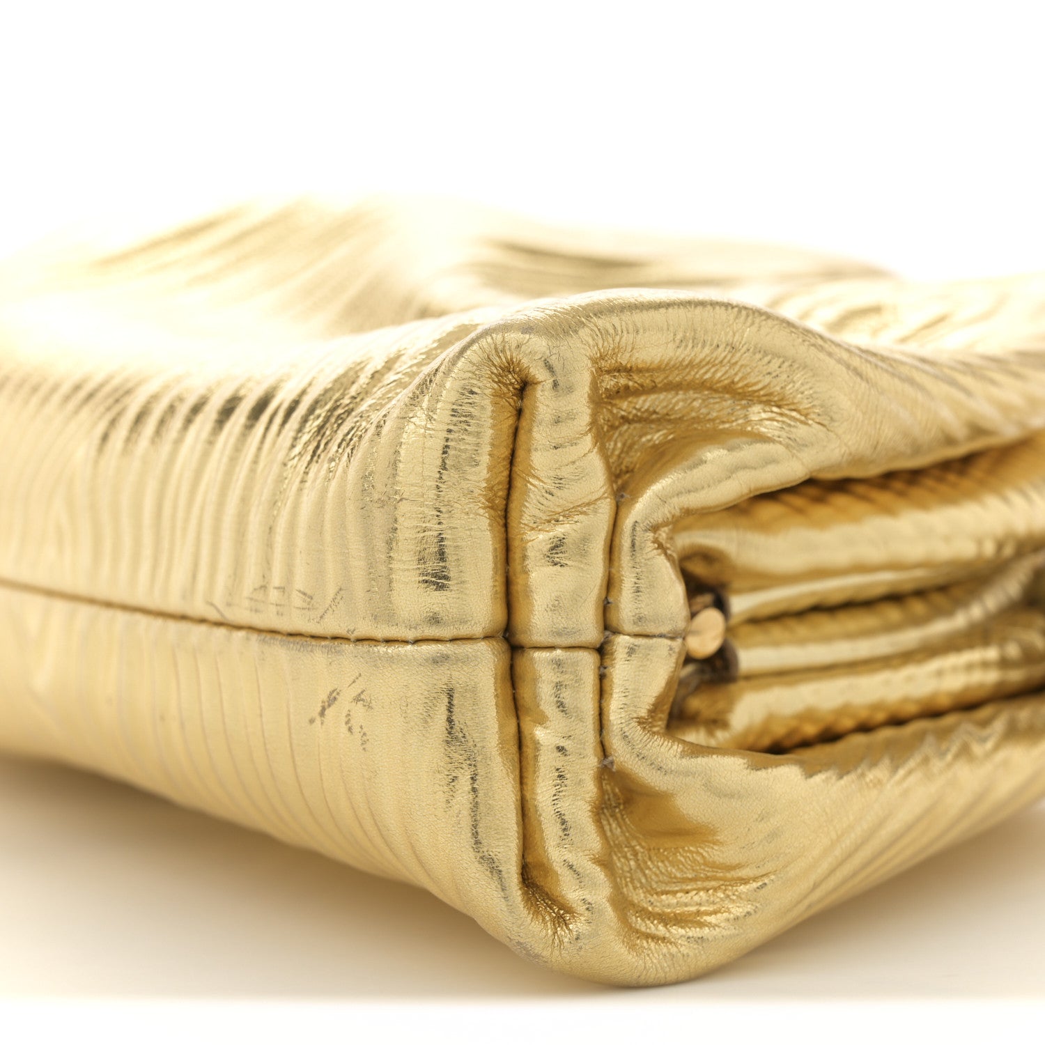 Bottega Veneta Metallic Bark Calfskin The Mini Pouch Gold 10 of 12