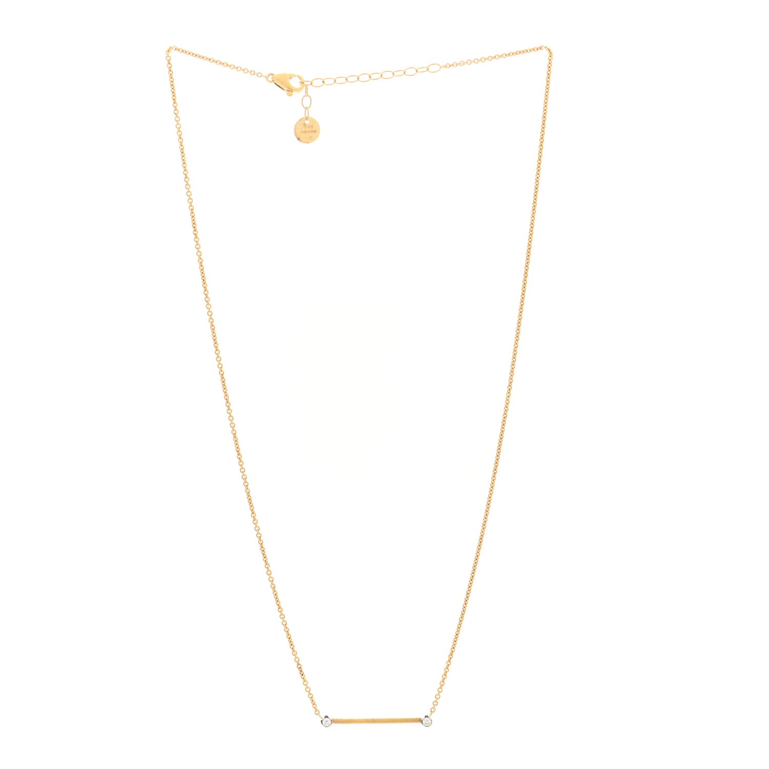 Marco Bicego 18K Yellow White Gold Diamond Bi49 Bar Station Nekclace 3 of 4