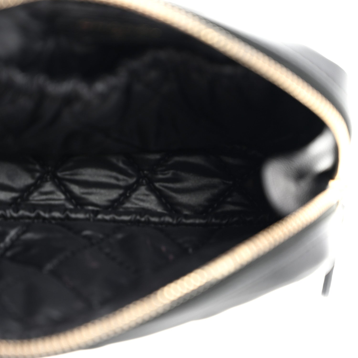Chanel Lambskin Quilted Small Curvy Pouch Cosmetic Case Black 5 of 8