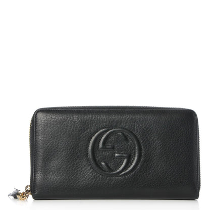 Gucci Calfskin Soho Zip Around Wallet Black 1 of 9