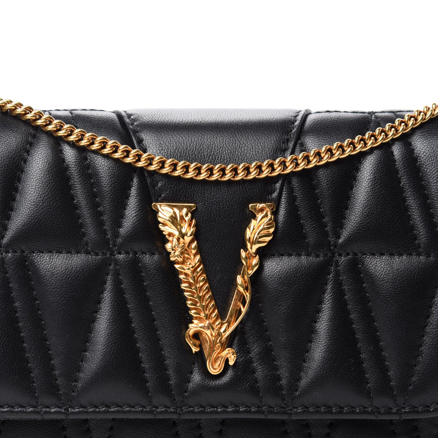 Nappa Quilted Virtus Evening Bag Black