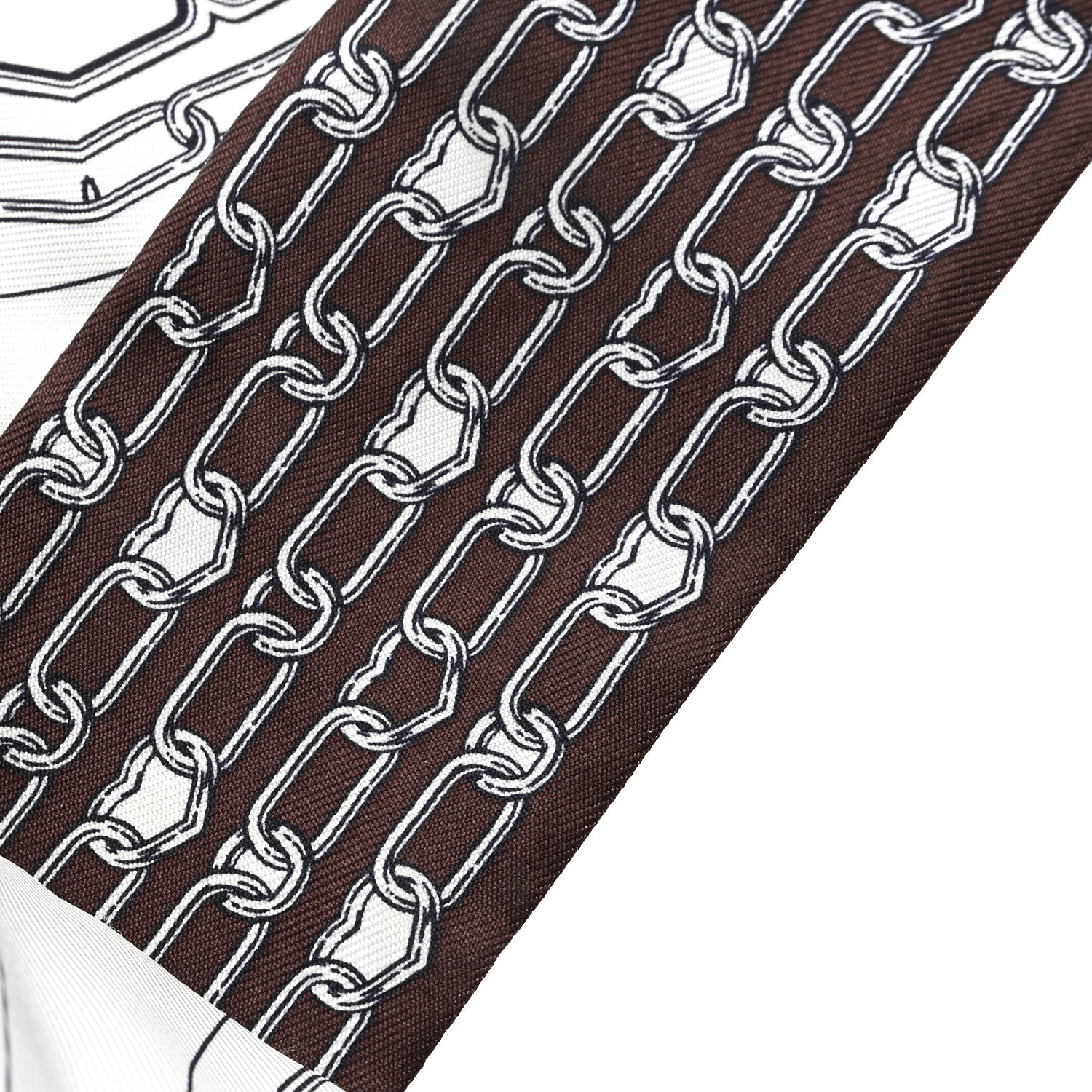 Hermes Silk Effet Kaleidoscope Twilly White Anthracite Marron 5 of 5
