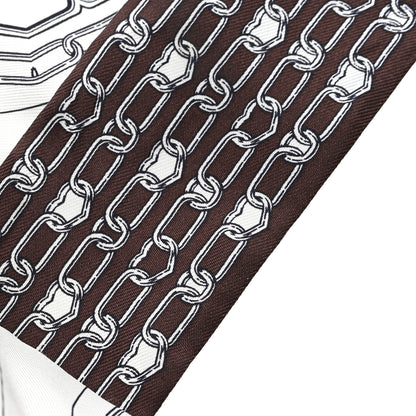 Hermes Silk Effet Kaleidoscope Twilly White Anthracite Marron 5 of 5