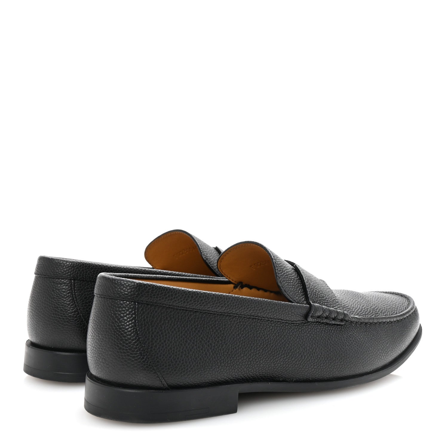 Hermes Grained Calfskin Mens Duke Loafer 42 Black 5 of 9
