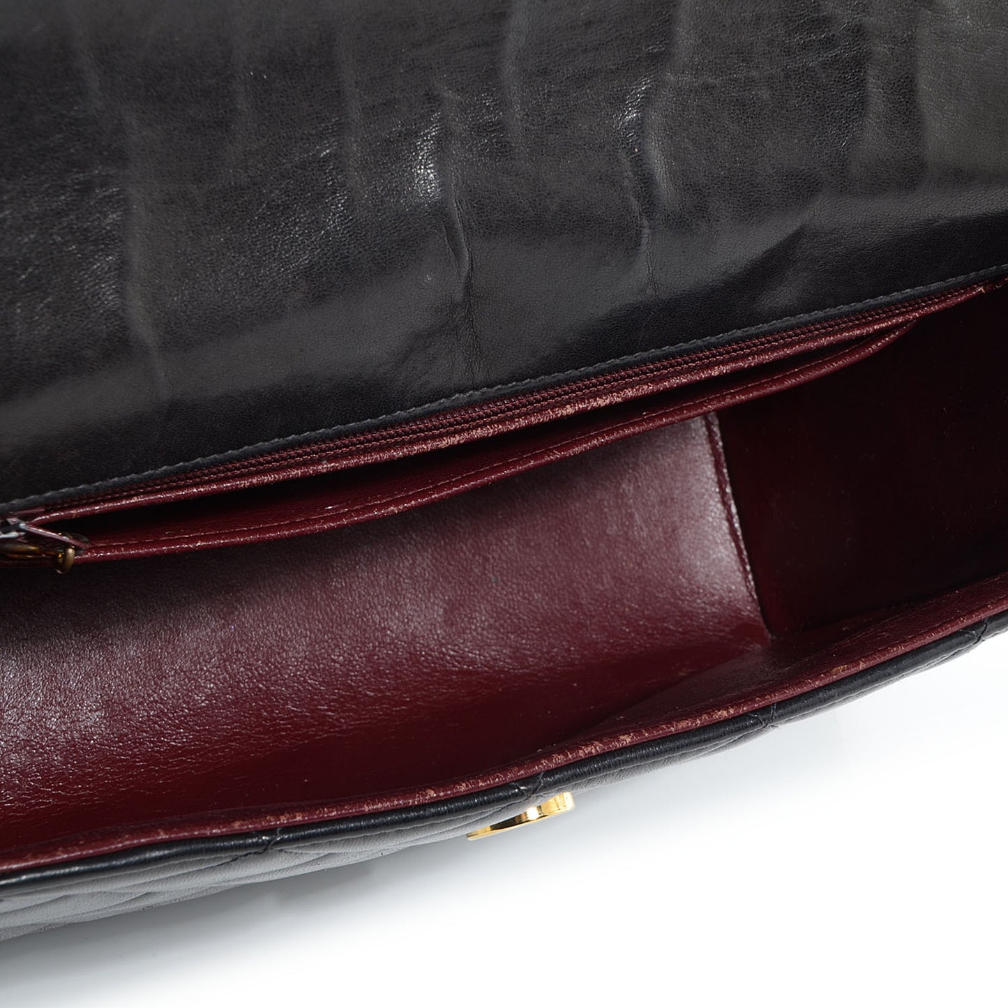 Lambskin Shoulder Flap Bag Black