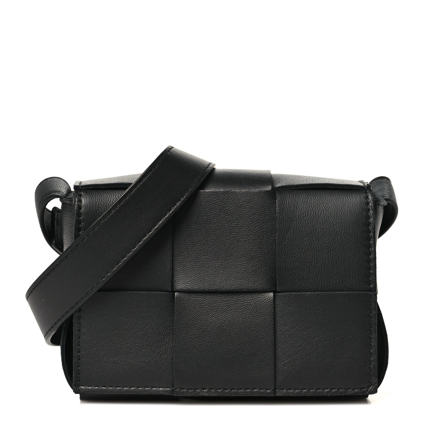 Lambskin Maxi Intreccio Candy Cassette Crossbody Bag Black