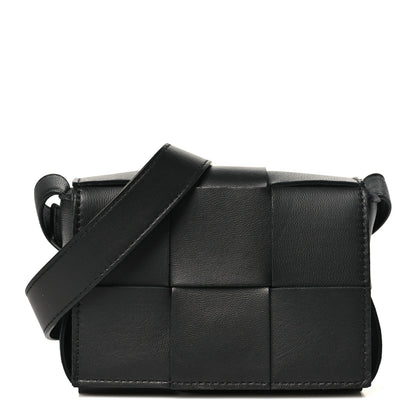 Bottega Veneta Lambskin Maxi Intreccio Candy Cassette Crossbody Bag Black 1 of 9