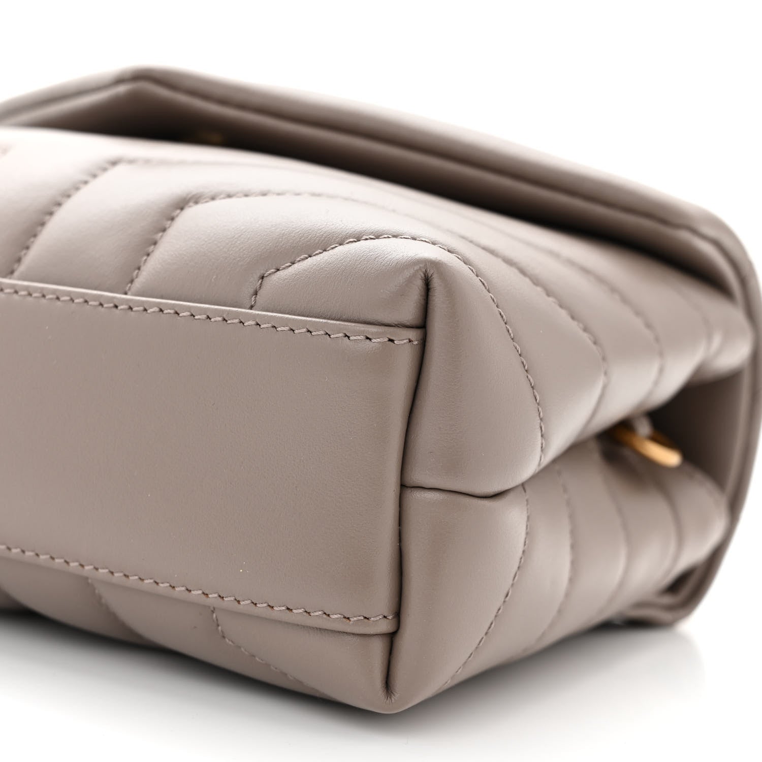 Saint Laurent Calfskin Y Quilted Monogram Toy Loulou Crossbody Bag Taupe 11 of 12