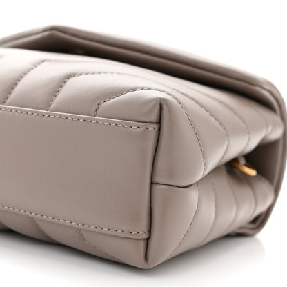 Saint Laurent Calfskin Y Quilted Monogram Toy Loulou Crossbody Bag Taupe 11 of 12