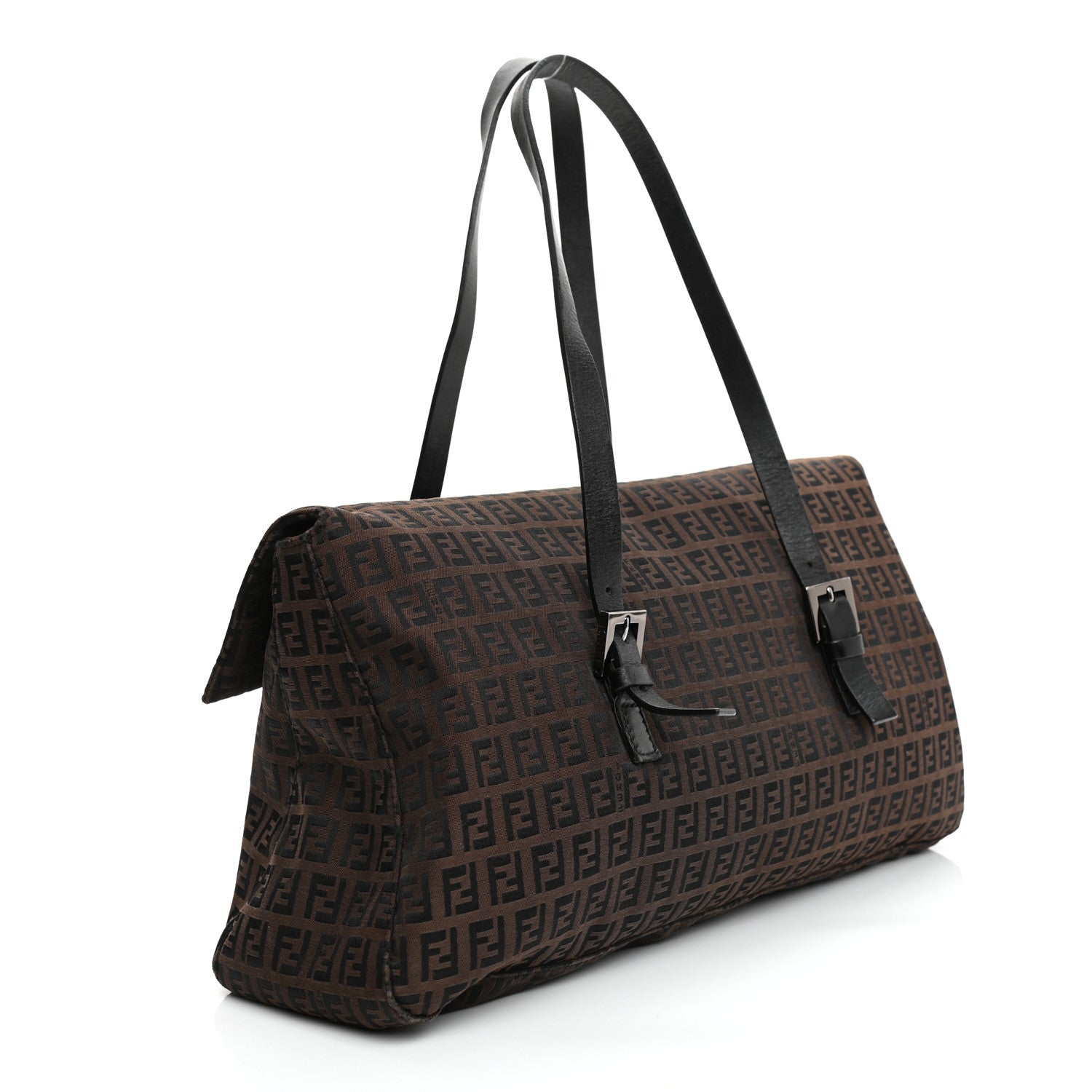 Fendi Zucchino Flap Shoulder Bag Brown 3 of 10