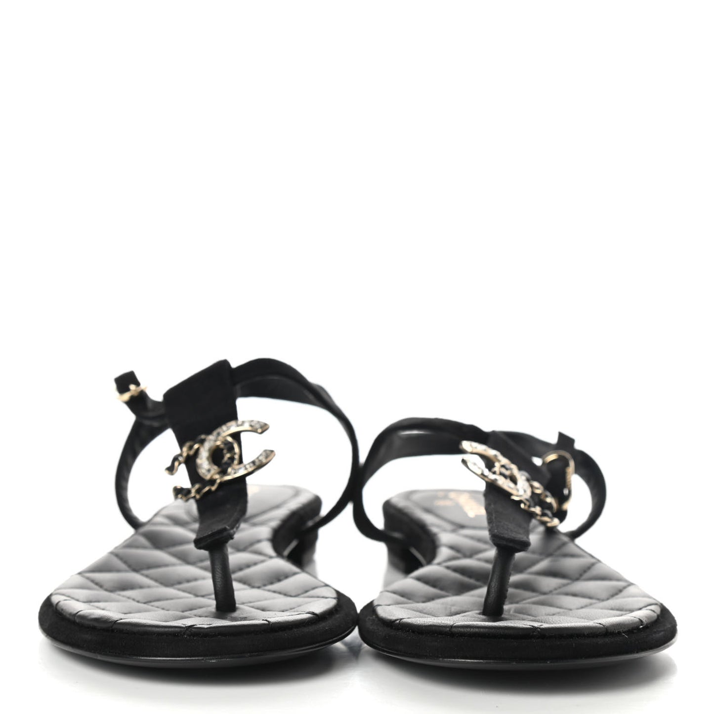 Suede CC Thong Sandals 38 Black