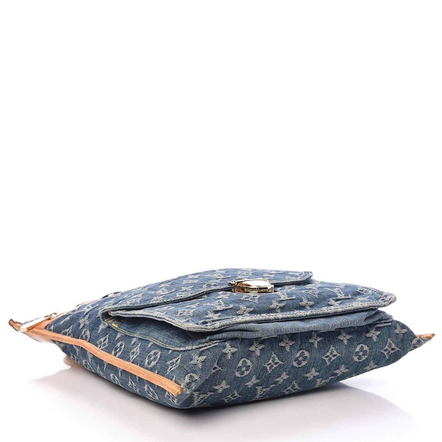 Monogram Denim Sac Plat Blue