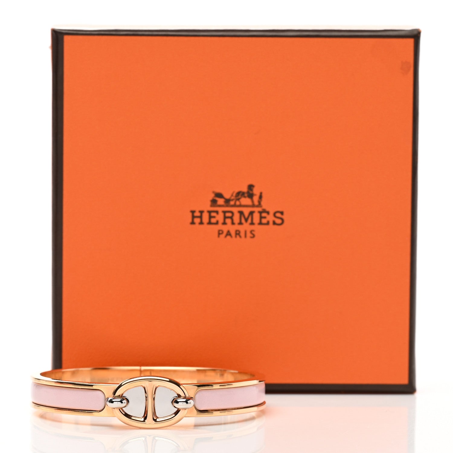 Hermes Enamel Mini Clic Chaine d'Ancre Bracelet PM Rose Candeur 6 of 6