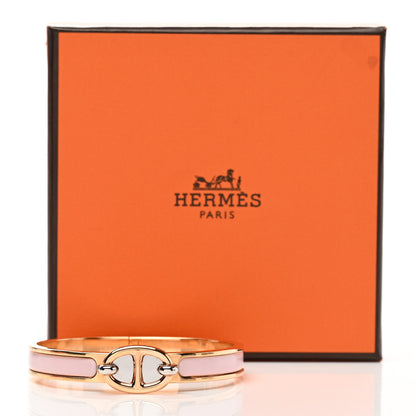 Hermes Enamel Mini Clic Chaine d'Ancre Bracelet PM Rose Candeur 6 of 6