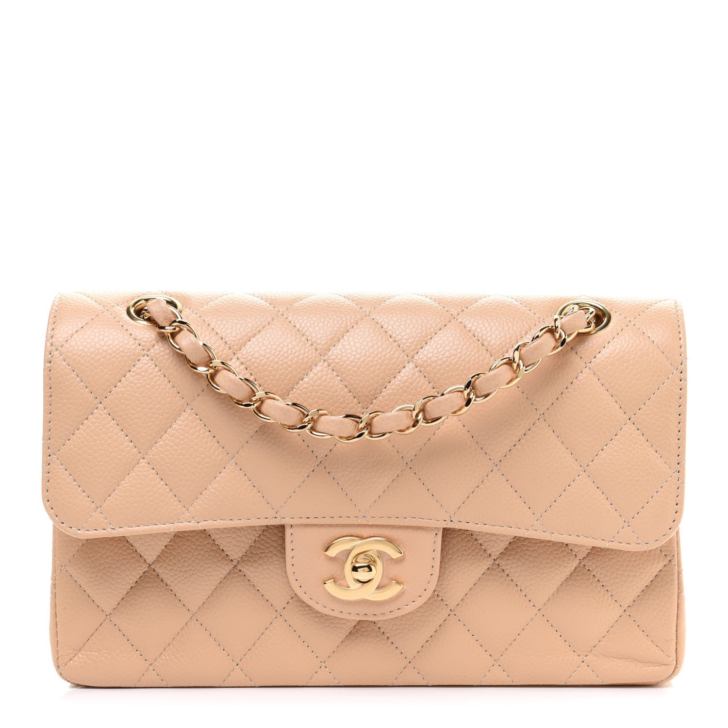 Chanel Caviar Quilted Small Double Flap Beige 1 of 12