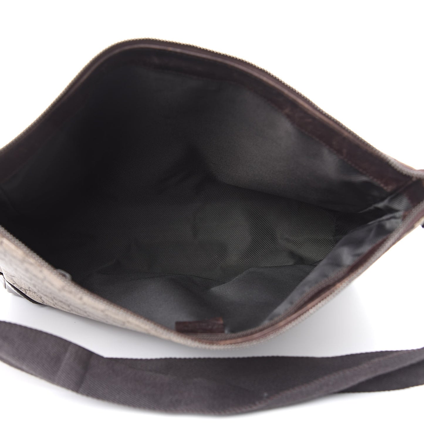 Denim Monogram Flat Messenger Bag Black