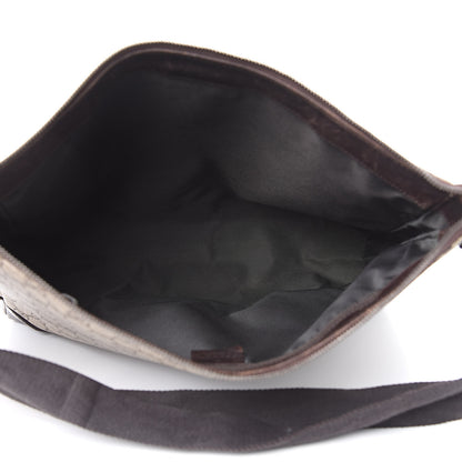 Gucci Denim Monogram Flat Messenger Bag Black 5 of 16