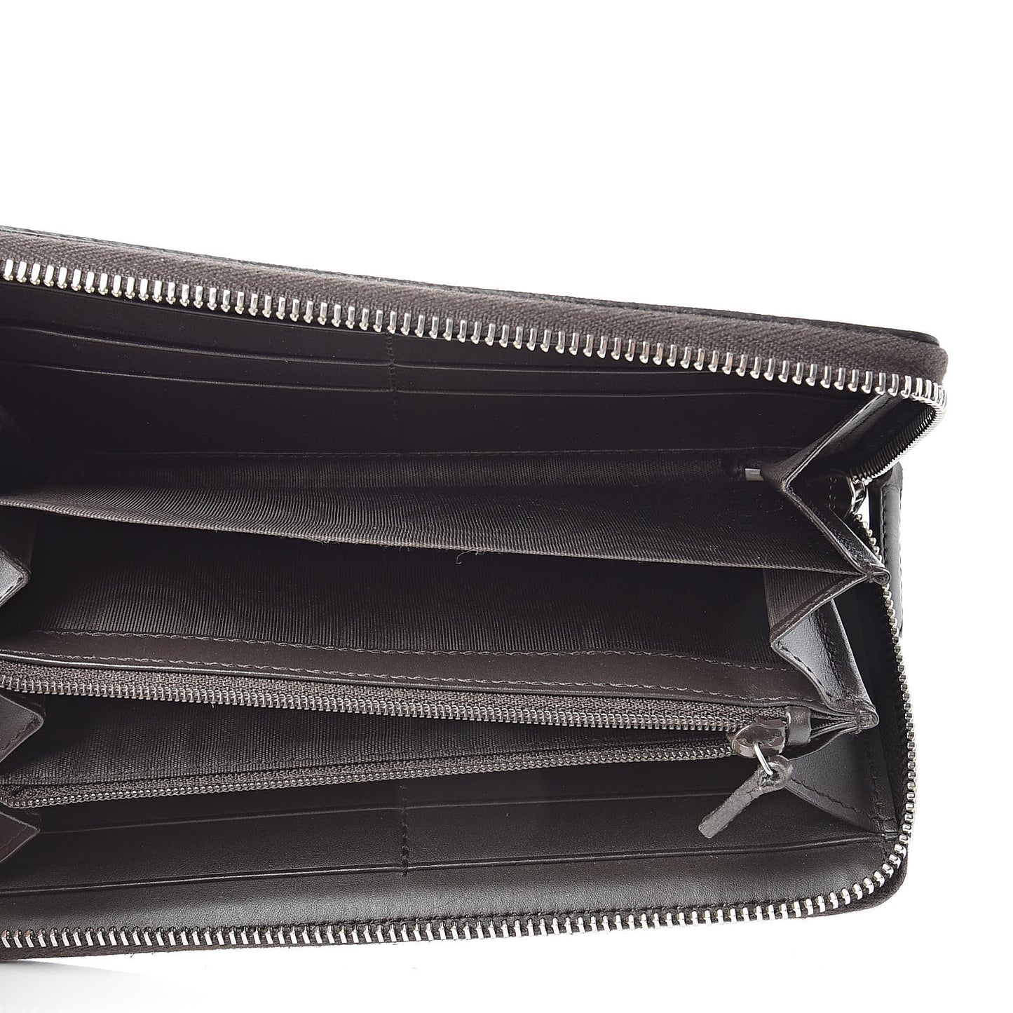GG Supreme Monogram Web Bee Zip Around Wallet Beige Cocoa