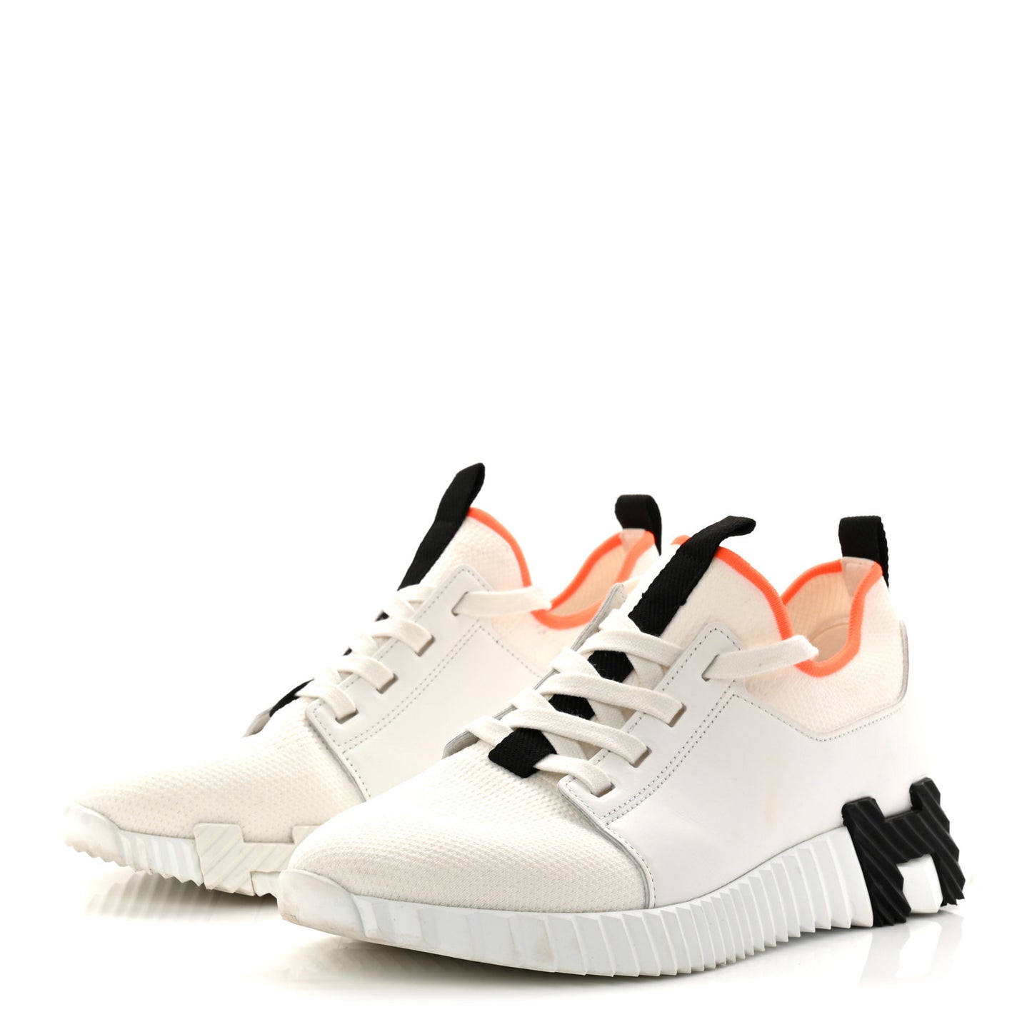 Knit Calfskin Depart Sneakers 38 White