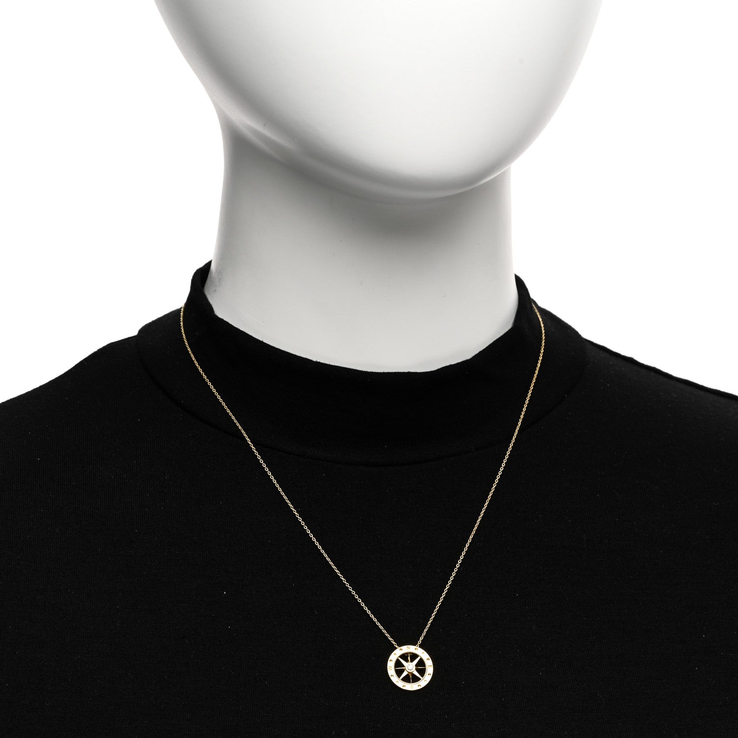 Roberto Coin 18K Yellow Gold Diamond Tiny Treasurers Compass Pendant Necklace 2 of 5