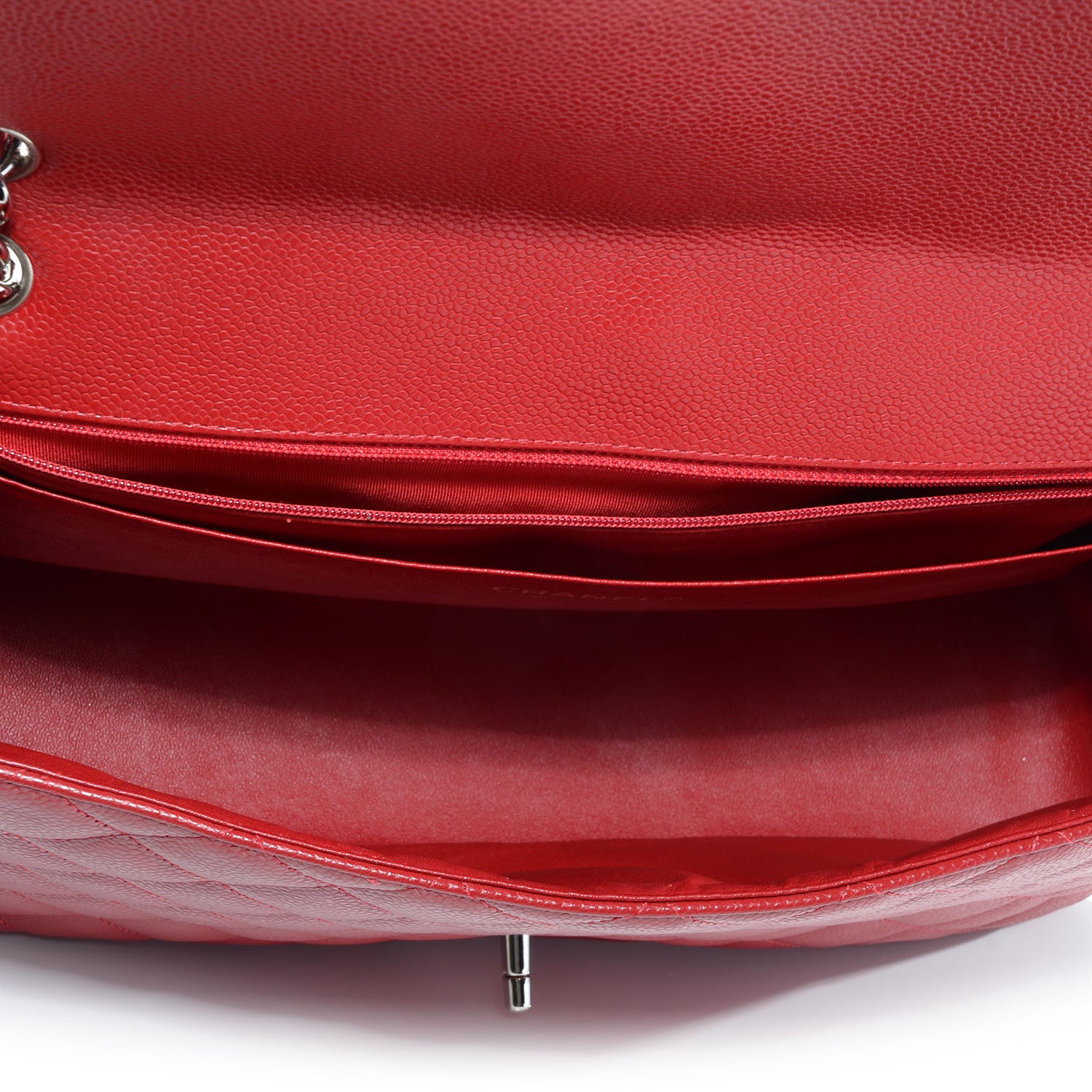 Chanel Caviar Maxi Single Flap Red 5 of 8