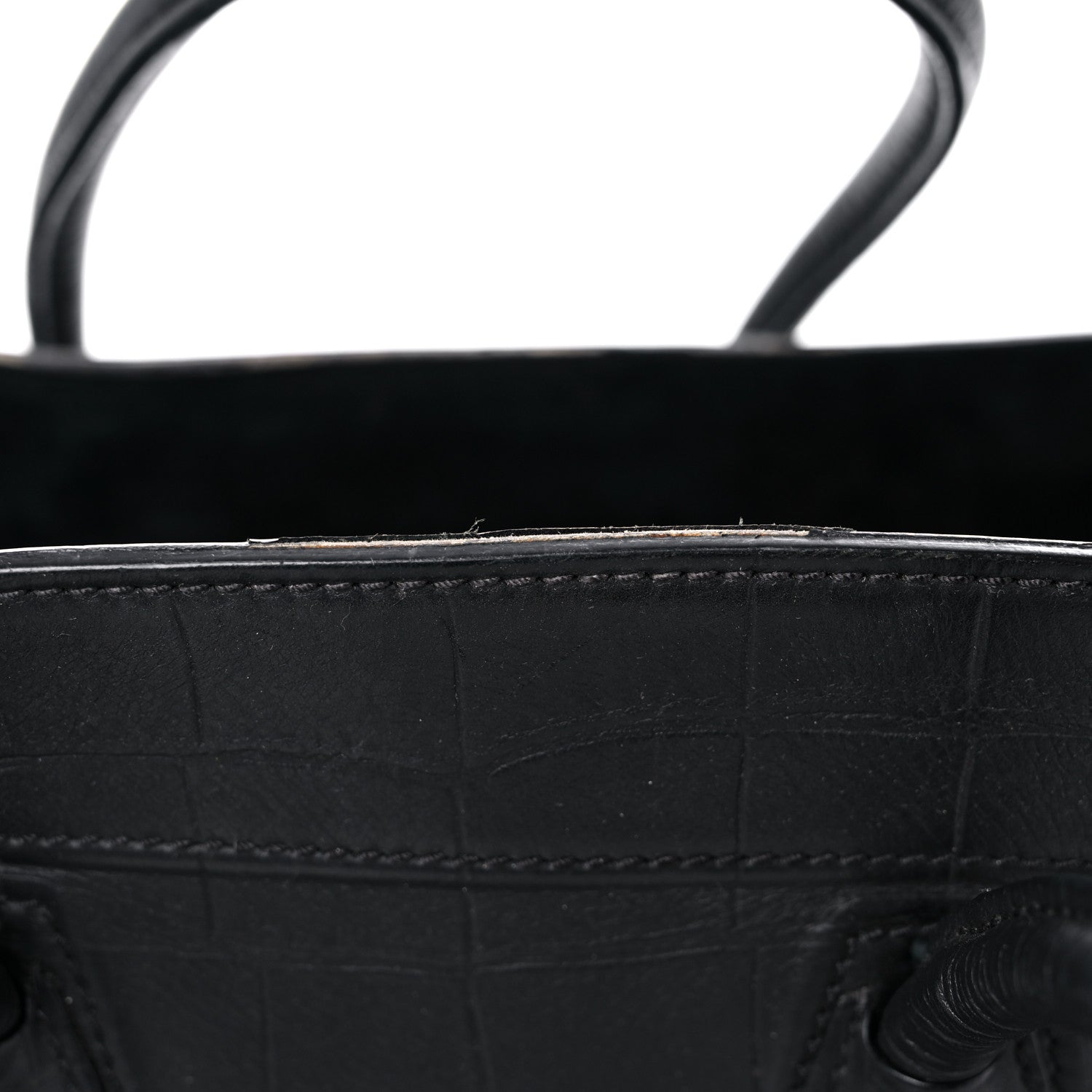 Celine Crocodile Embossed Calfskin Large Phantom Luggage Black 21 of 21