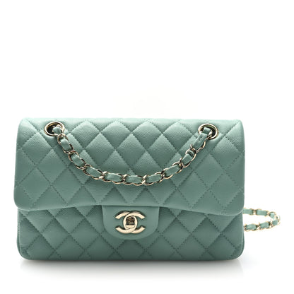 Chanel Caviar Quilted Small Double Flap Light Blue 1 of 10