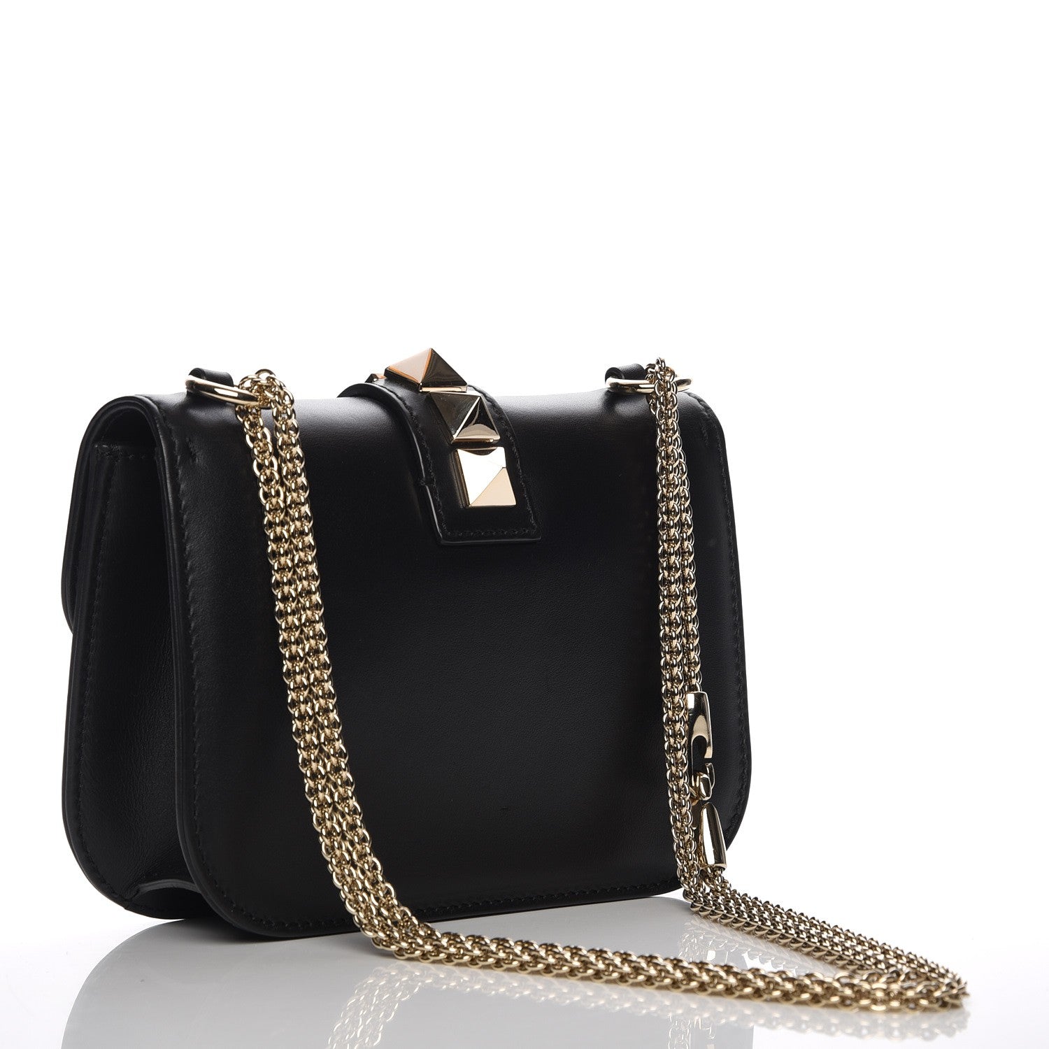 Valentino Garavani Vitello Small Glam Lock Rockstud Flap Black 3 of 6