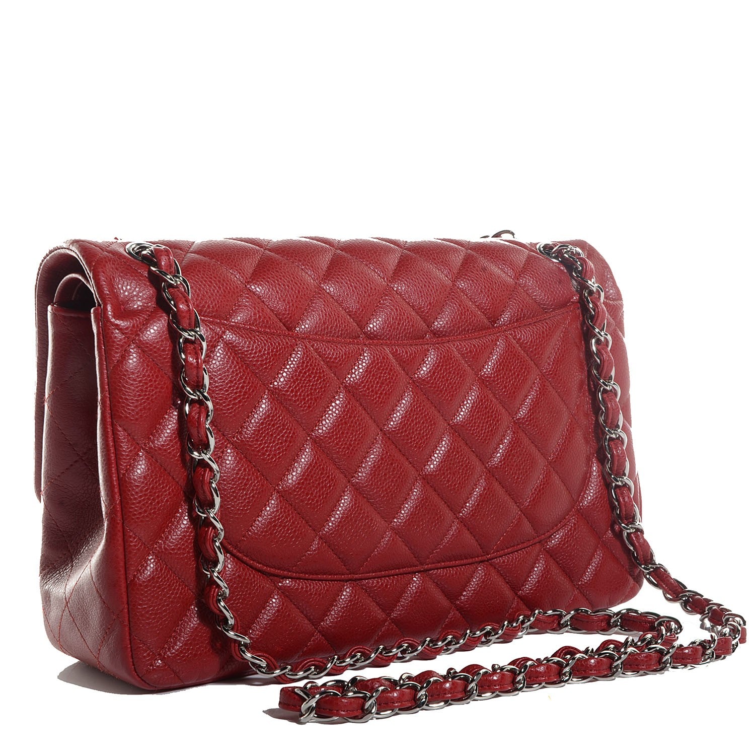 Chanel Caviar Quilted Jumbo Double Flap Red 3 of 9