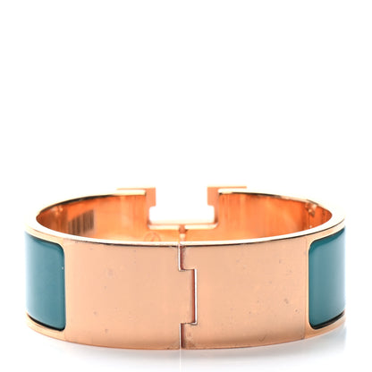 Hermes Enamel Wide Clic Clac H Bracelet PM Bleu Canard 3 of 4
