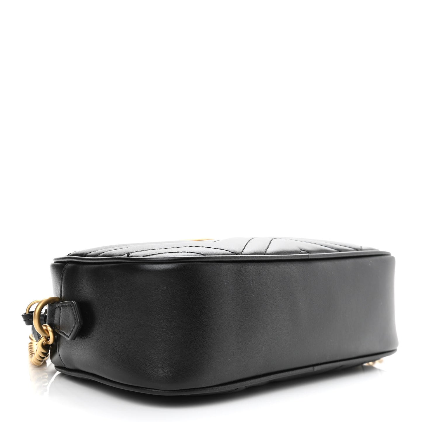 Calfskin Matelasse Small GG Marmont Chain Shoulder Bag Black