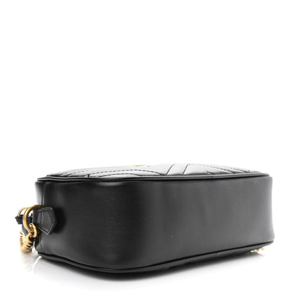 Gucci Calfskin Matelasse Small GG Marmont Chain Shoulder Bag Black 4 of 11