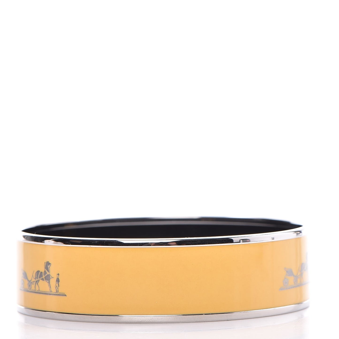 Enamel Printed Wide Caleche Bracelet 70 Jaune De Mars