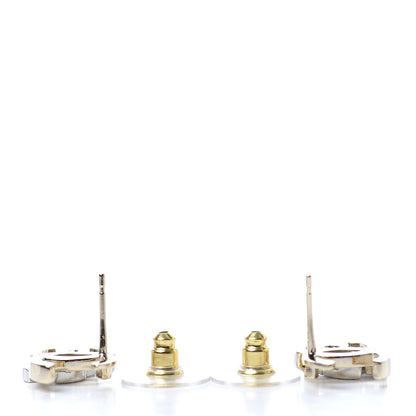 Chanel Crystal Double CC Earrings Gold Silver 3 of 4