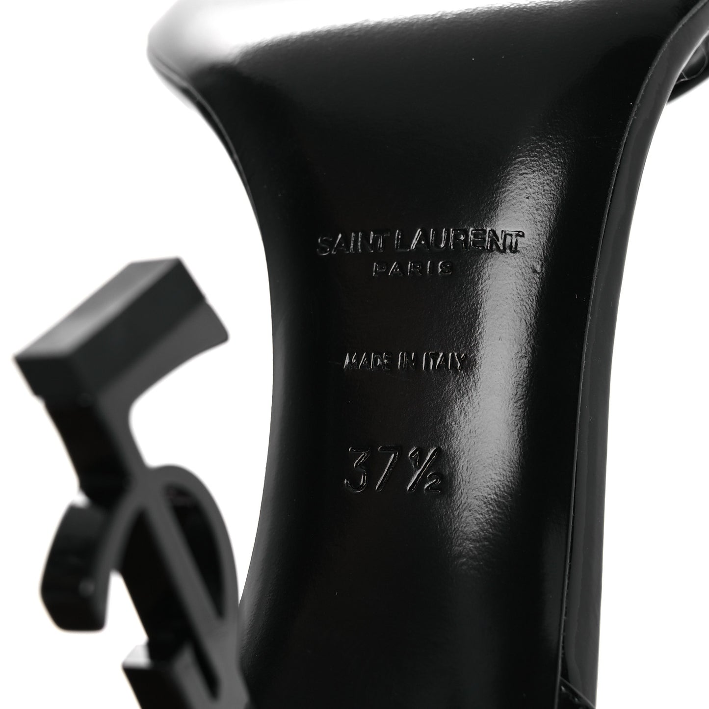 Patent Calfskin Opyum 85 Sandals 37.5 Black