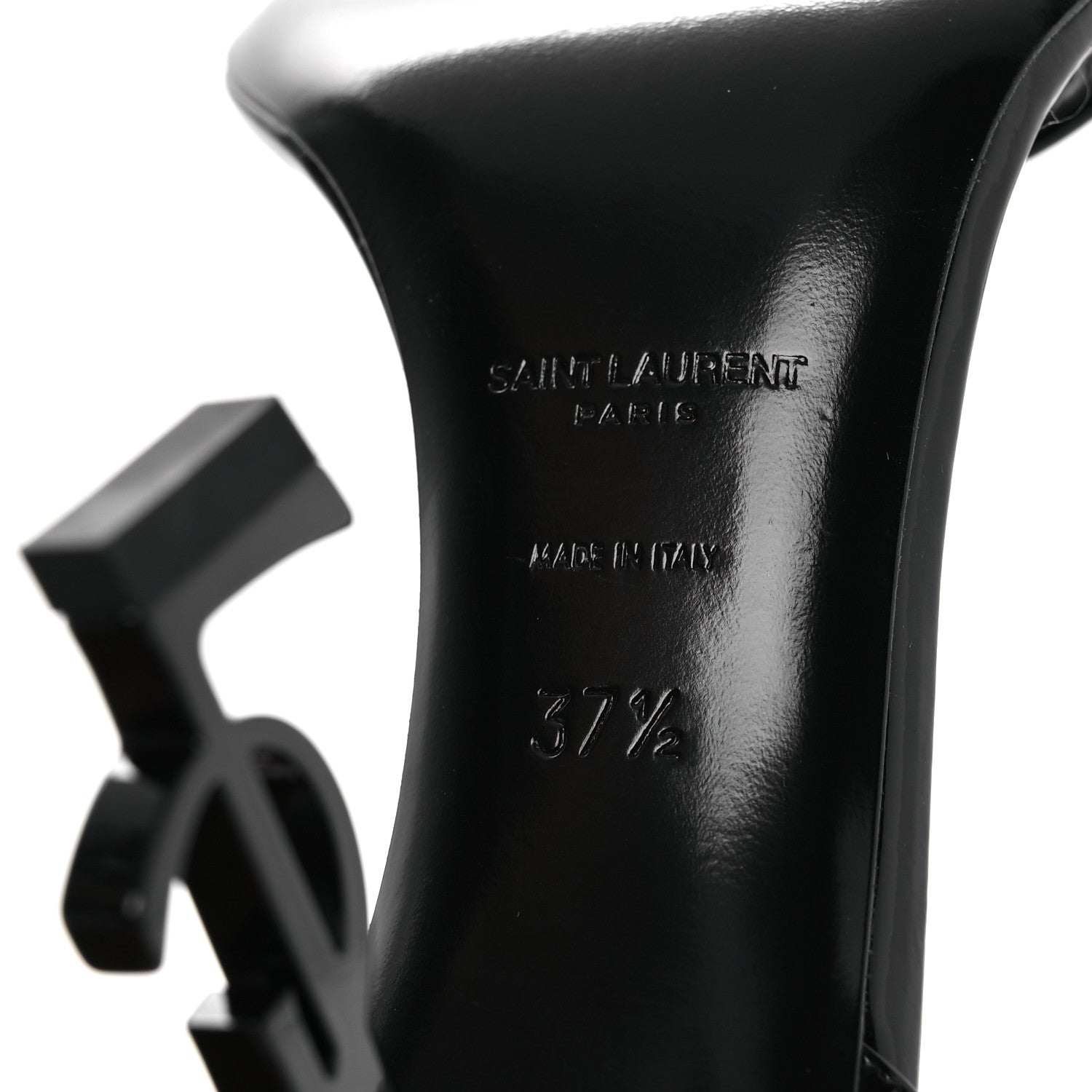 Saint Laurent Patent Calfskin Opyum 85 Sandals 37.5 Black 8 of 11