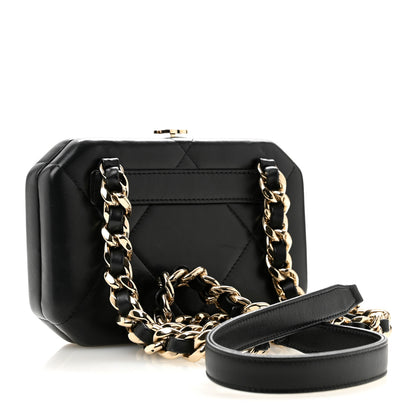 Chanel Lambskin Quilted Clutch With Chain Black 3 of 12