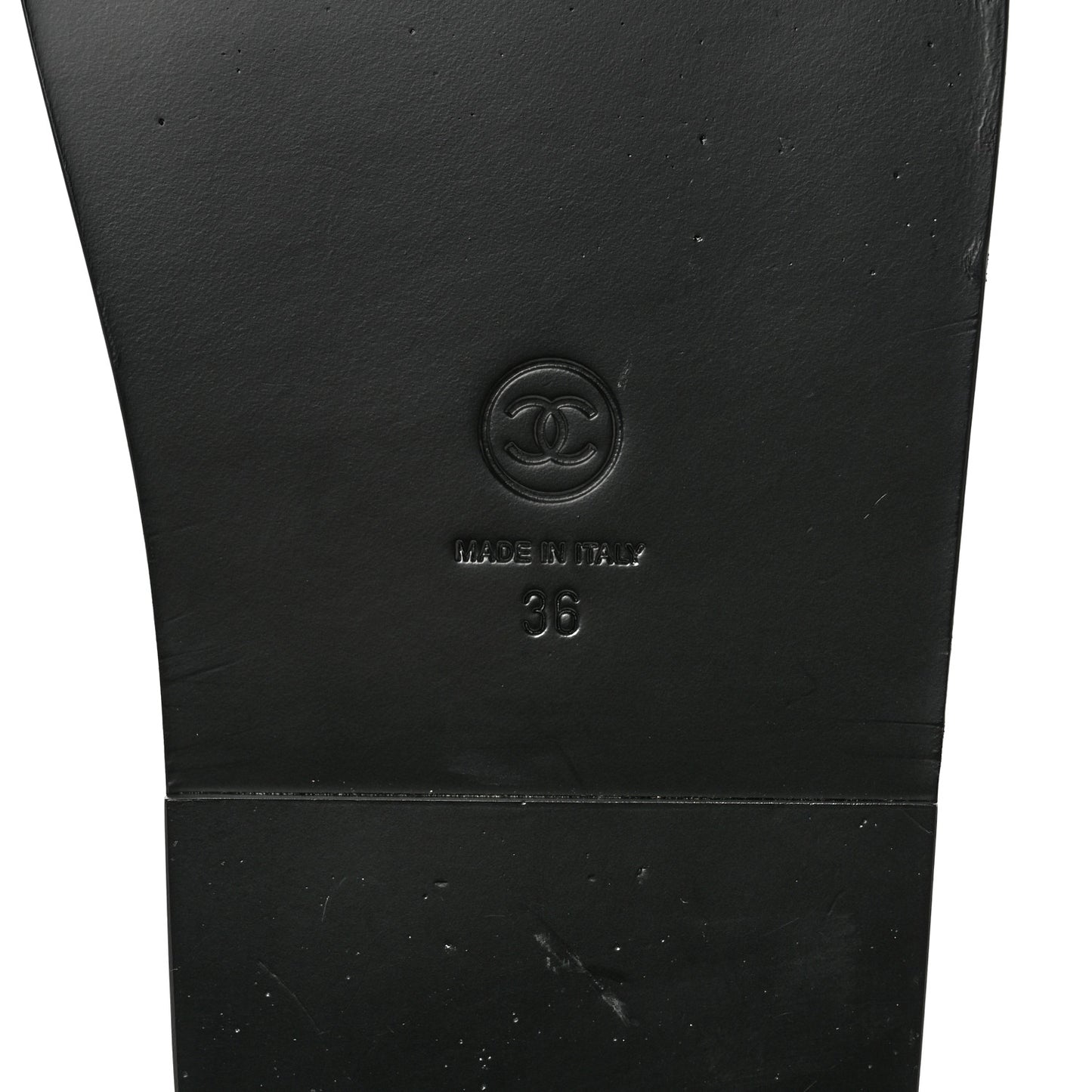 Lambskin Cha-Nel Mule Sandals 36 Black Multicolor