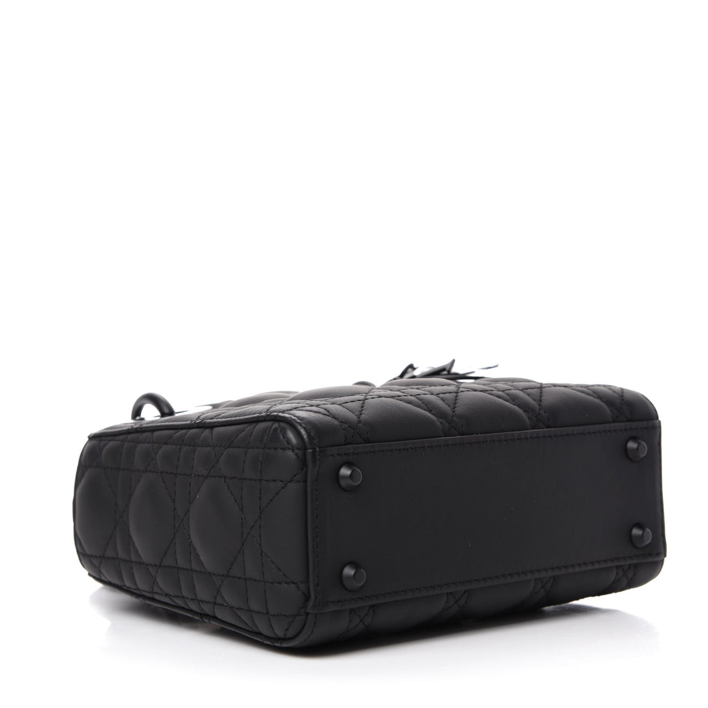Ultra Matte Calfskin Cannage Mini Lady Dior Black