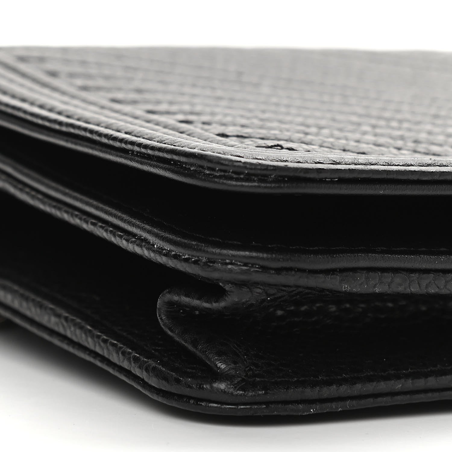 Chanel Caviar Chevron Quilted Boy Wallet On Chain WOC Black 10 of 13