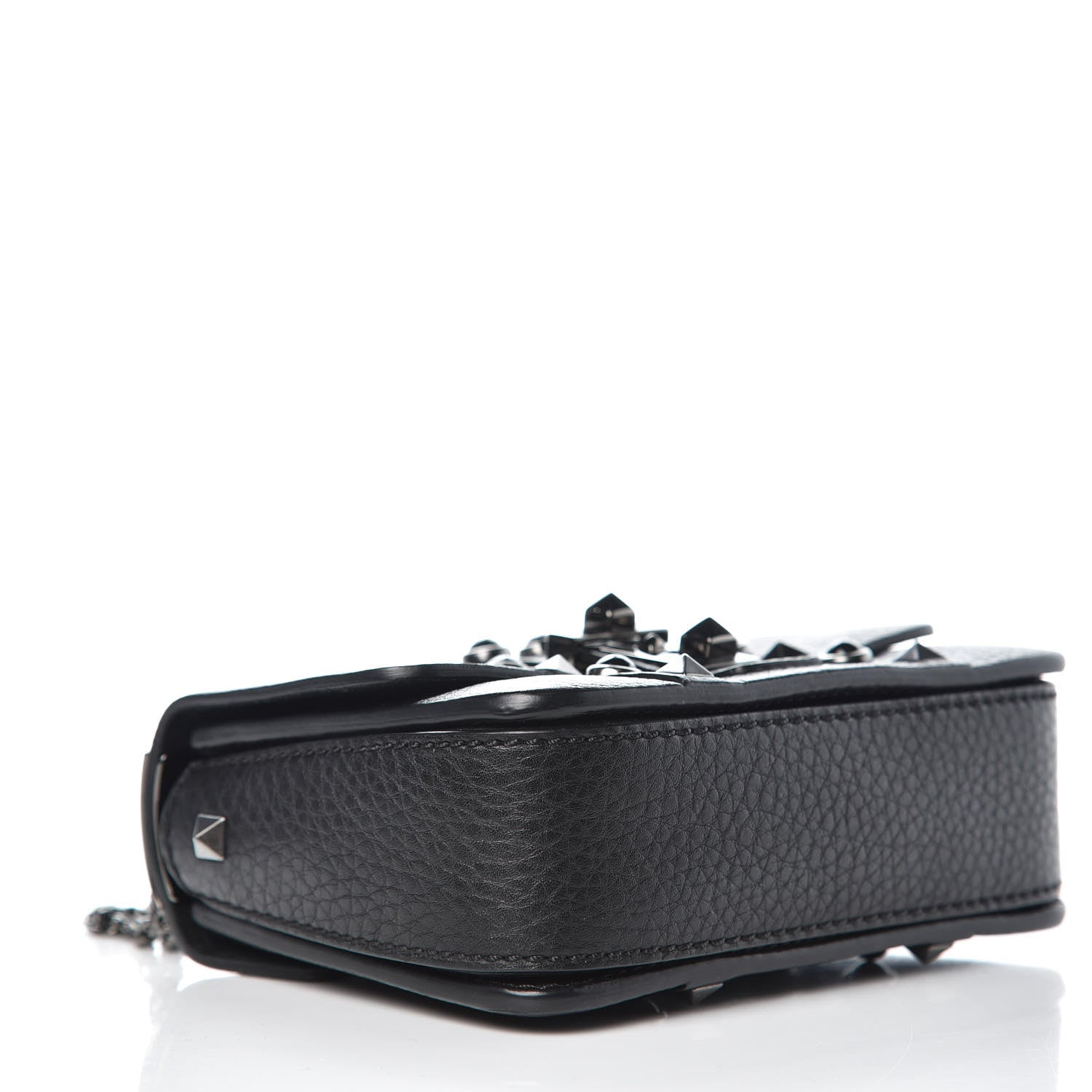 Valentino Garavani Grained Calfskin Onyx Micro B-Rockstud Rolling Flap Black 5 of 8