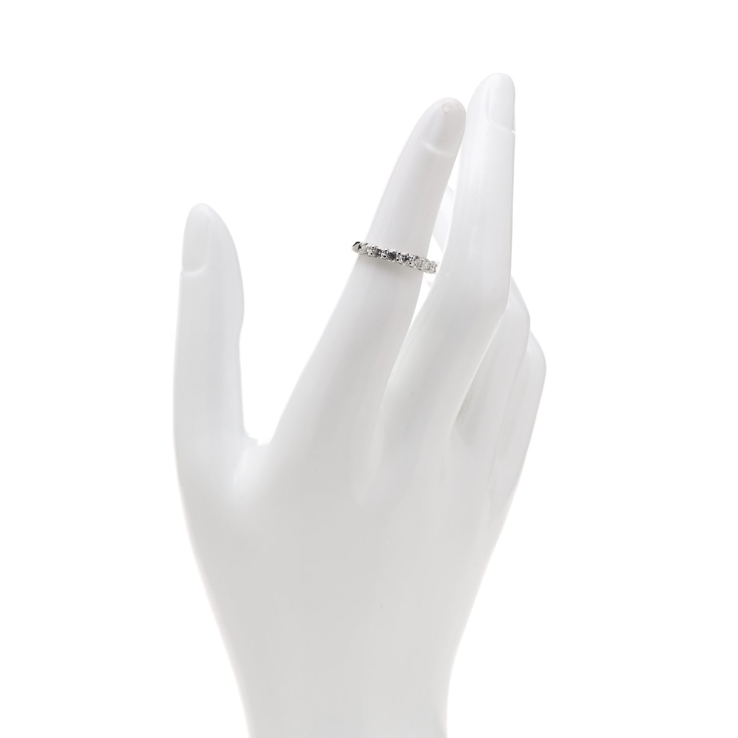 Platinum Diamond .57ctw 3mm Half Circle Embrace Band Ring 48 4.5