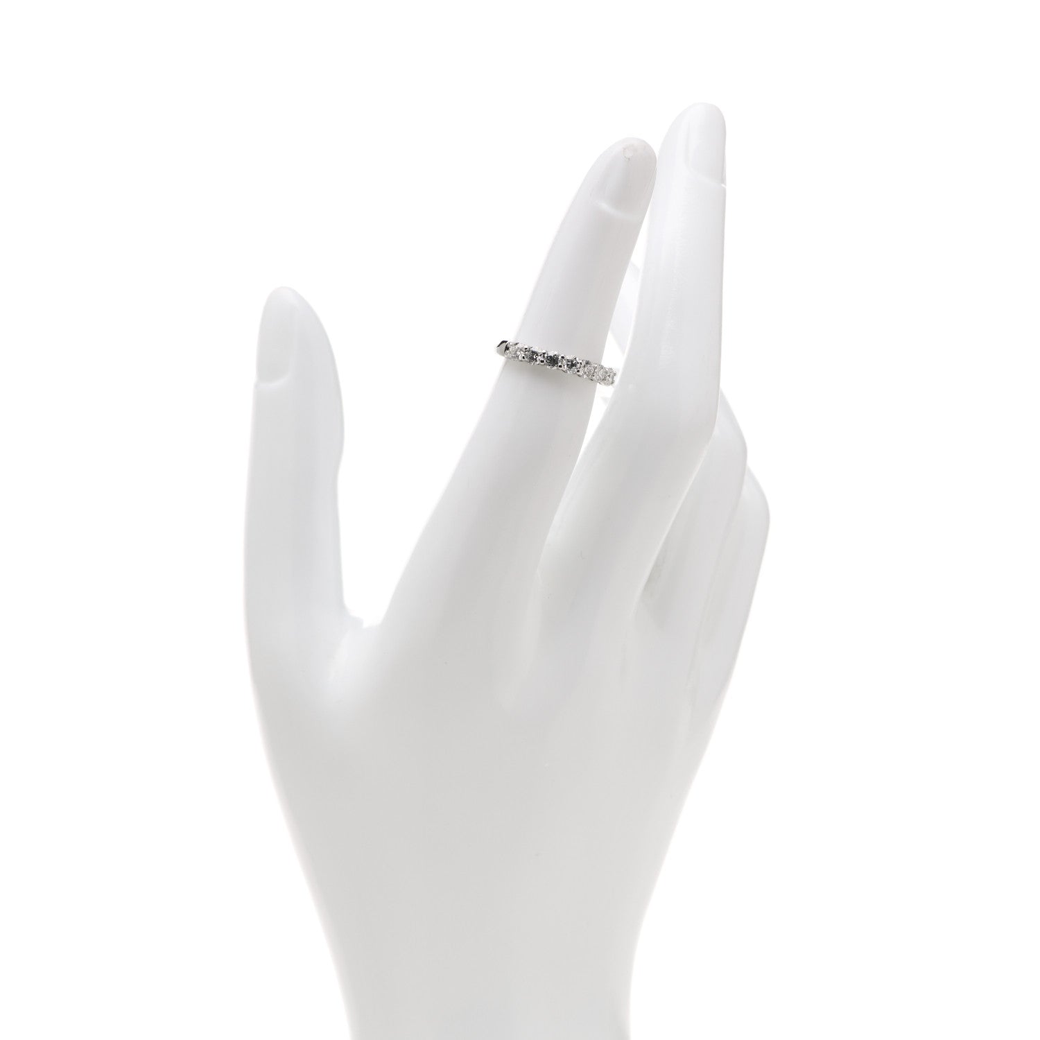 Tiffany Platinum Diamond .57ctw 3mm Half Circle Embrace Band Ring 48 4.5 2 of 6