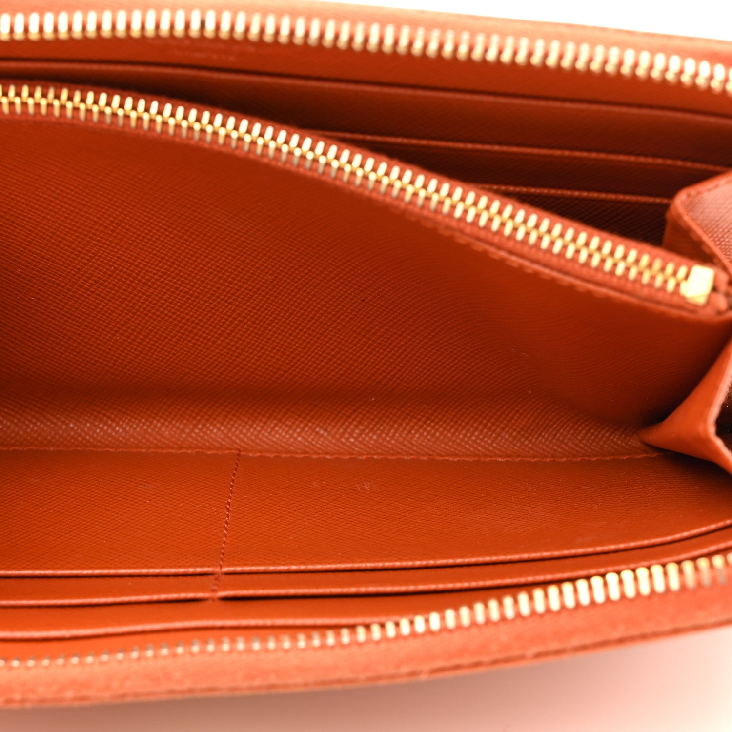 Prada Saffiano Metal Zip Around Wallet Rame 6 of 15