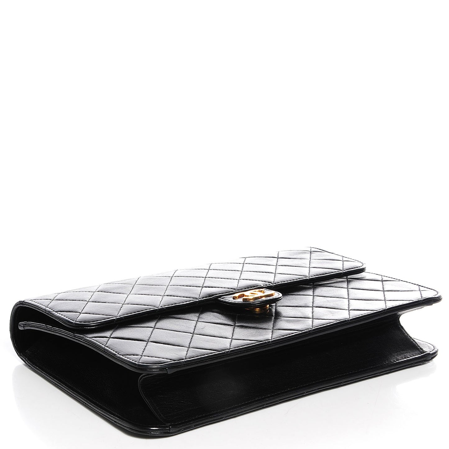 Lambskin Quilted Medium Single Flap Black