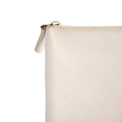 Prada Saffiano Metal Zip Around Wallet Talco 9 of 17